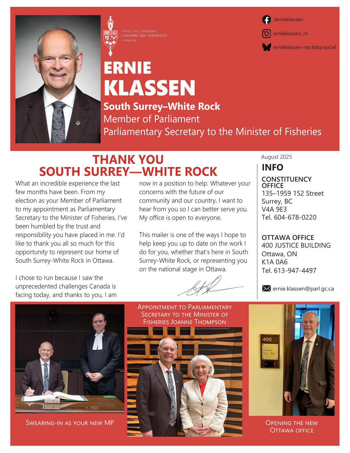 August 2025 newsletter, page 1