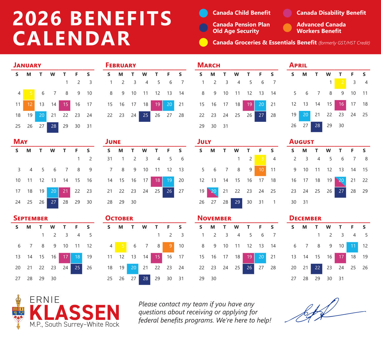 2026 Benefits Calendar newsletter, page 2