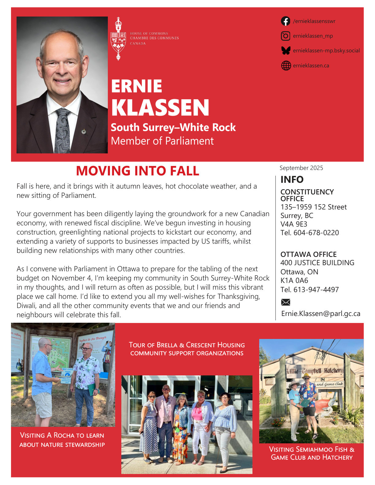 October 2025 newsletter, page 1