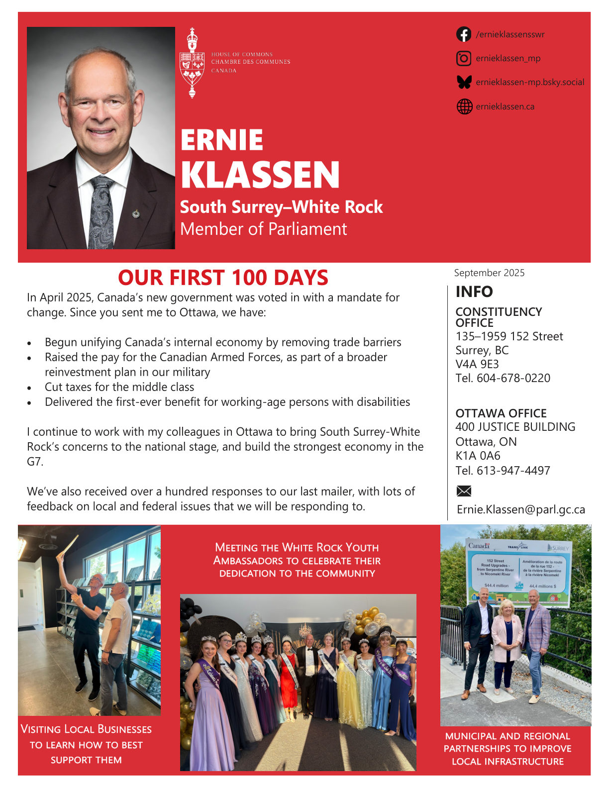 September 2025 newsletter, page 1